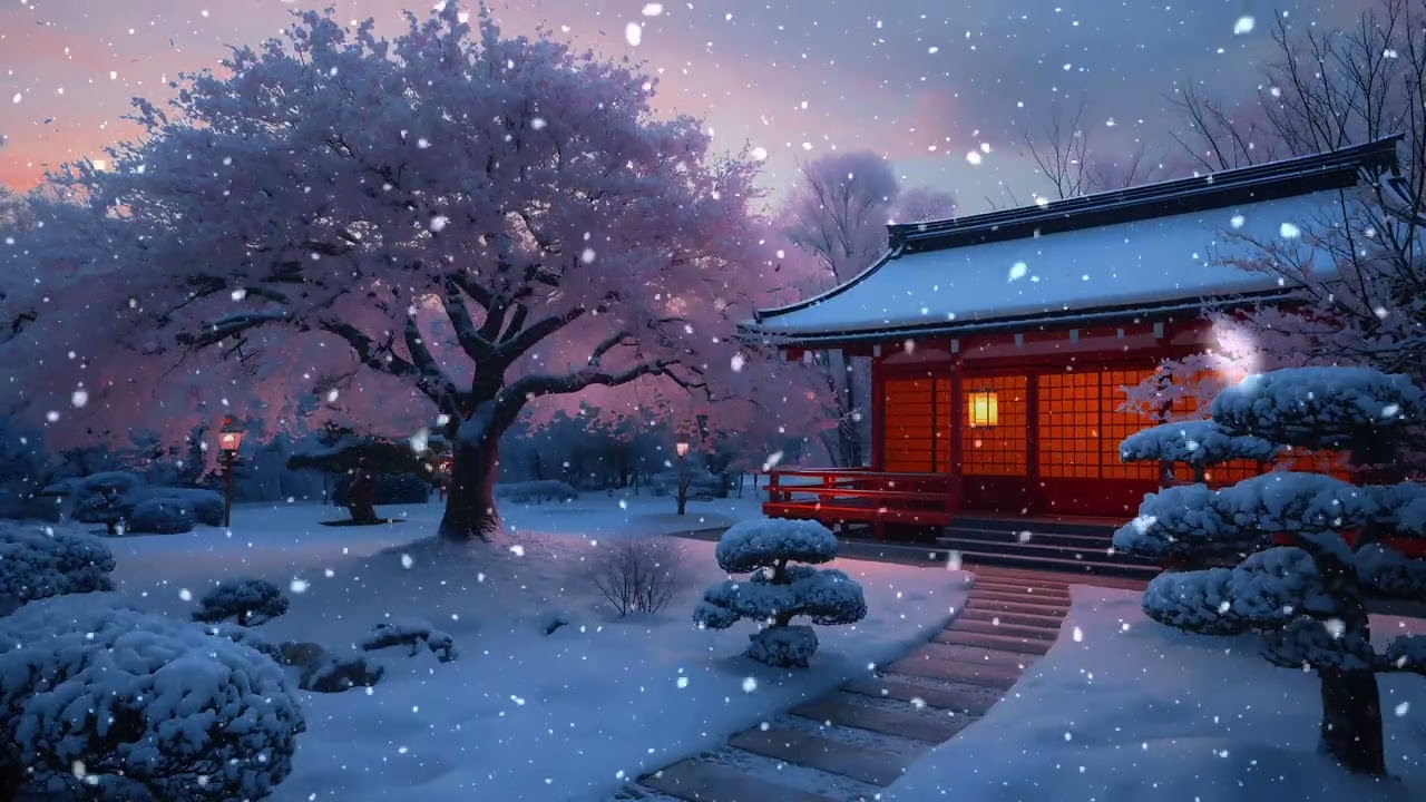 Winter Sunset in Japan 🌅 Relaxing Piano Music for Deep Focus & Study