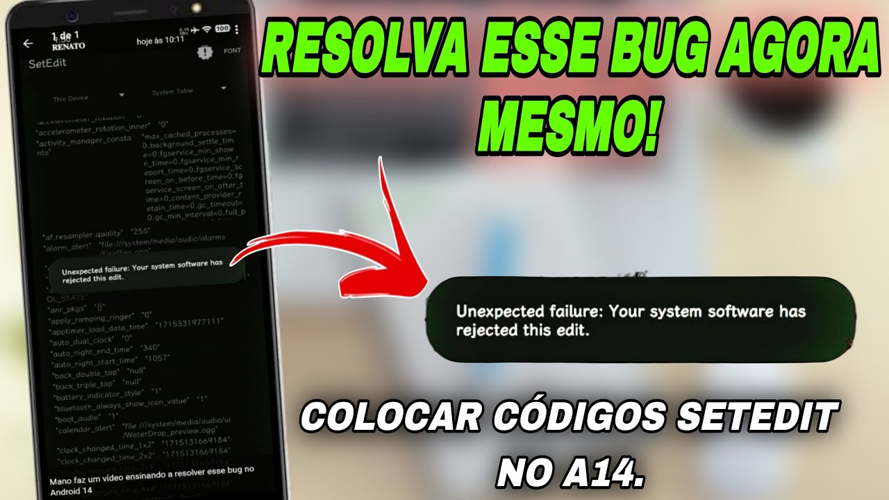 ✅️ COM colocar C&Oacute;DIGOS SETEDIT no ANDROID 14 sem ERROS,100% funcional. 😍