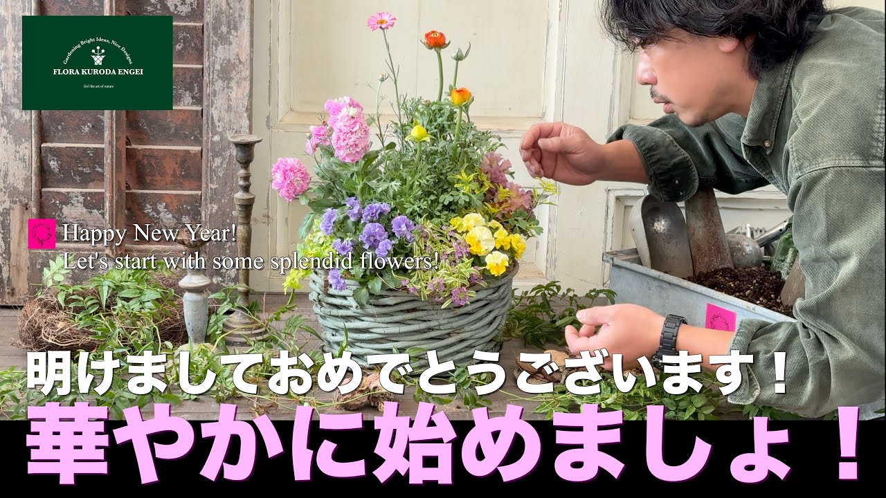 2026！明けましておめでとうございます！【華やかに始めましょ！】ラナンキュラスの寄せ植え「冬のガーデニング」-フローラ黒田園芸- #ガーデニング #園芸 #寄せ植え #ラナンキュラス #ビオラ 