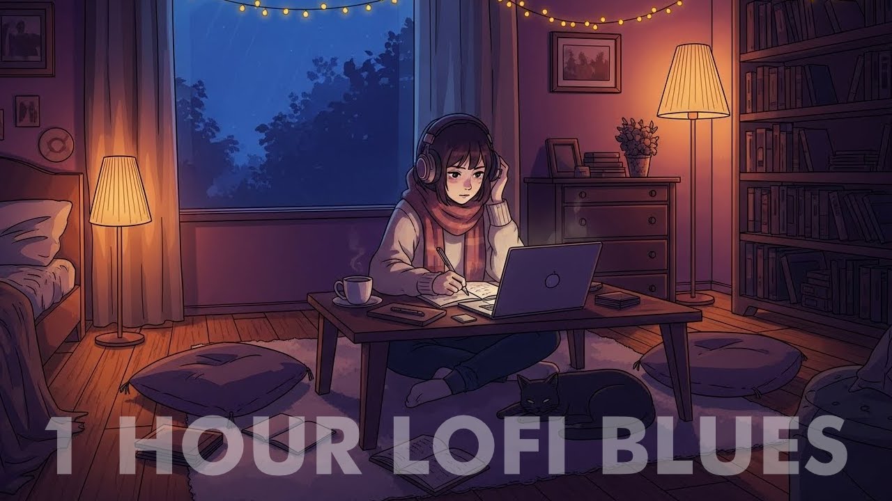 1 HOUR LOFI • DEEP FOCUS LOFI BLUES MUSIC FOR WORK & STUDY • Lofi Mood Fx
