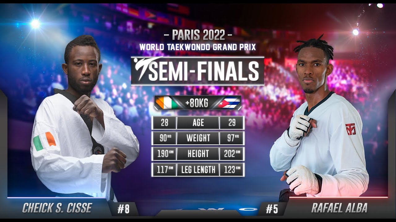 220 SF M +80kg CIV CISSE Cheick sallah CUB ALBA Rafael  | Paris 2022 World Taekwondo Grand-Prix
