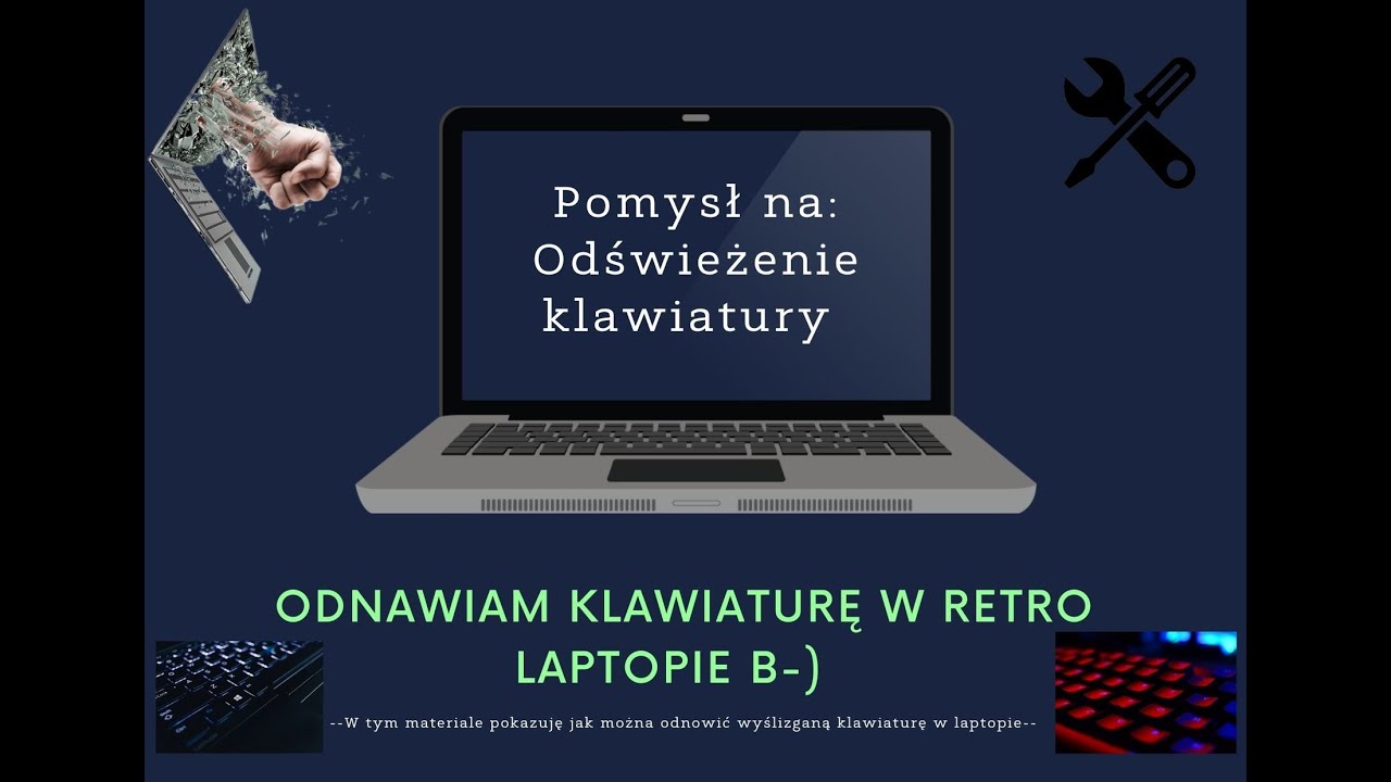 Odnawiam i czyszczę klawiaturę w retro laptopie