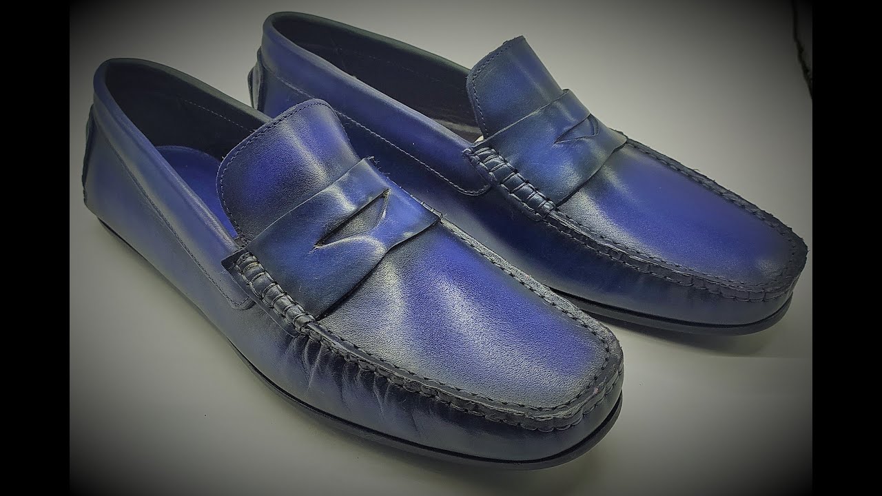 Patina Leather Loafer / Drivers, Brand Aishuz, Ambur Mumbai Delhi Abu Dhabi Made In India faded