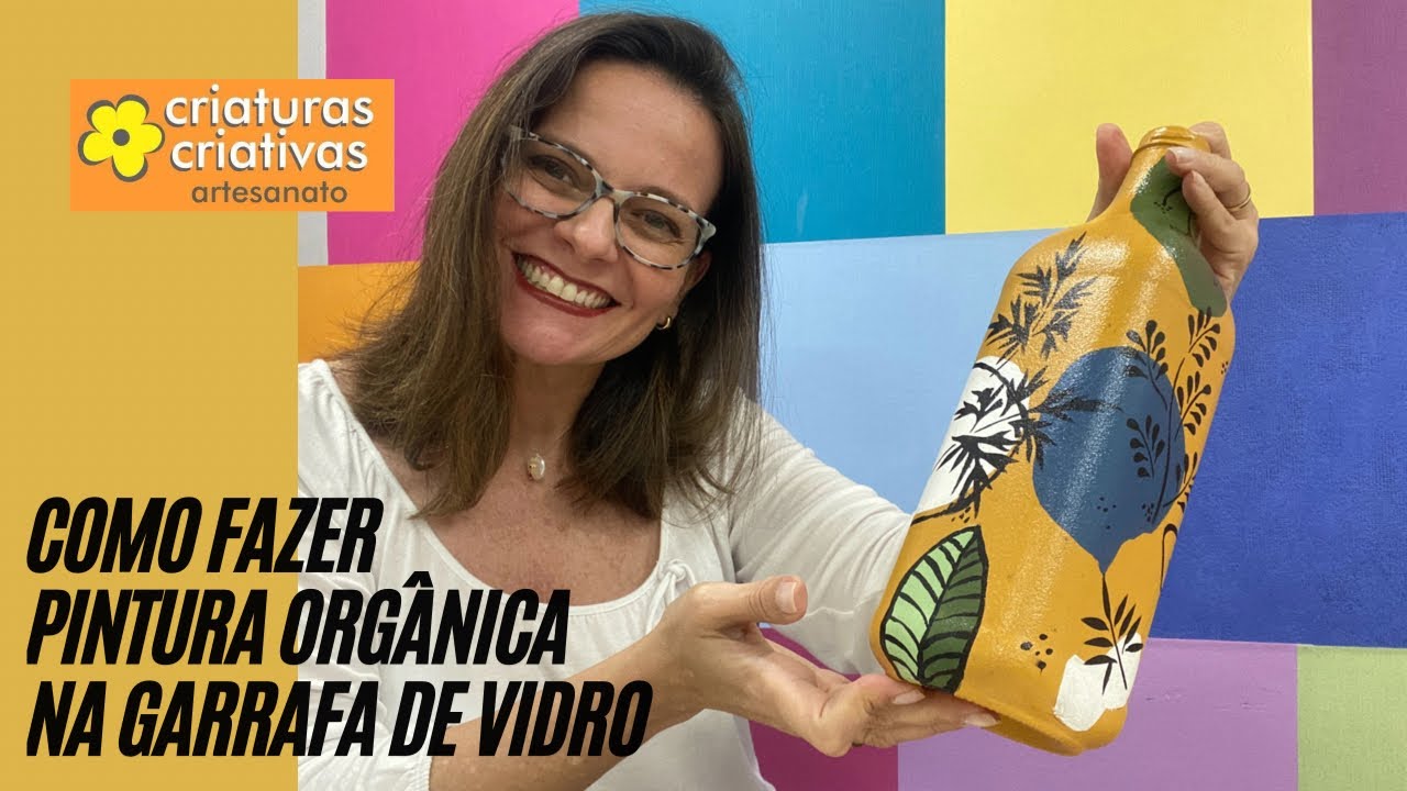 Como fazer pintura orgânica na garrafa de vidro