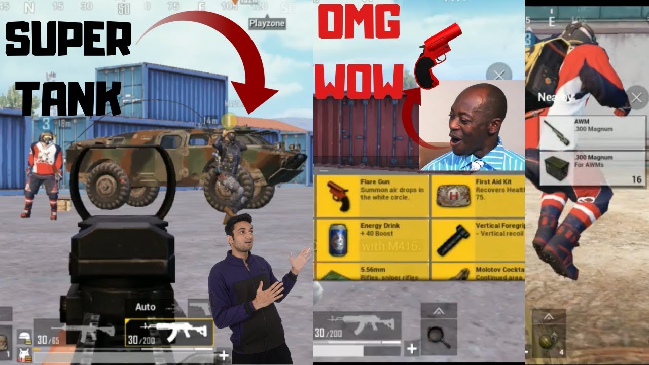 I Found Flare Gun Super Tank AWM In a Match Can i Win This Time PUBG Mobile