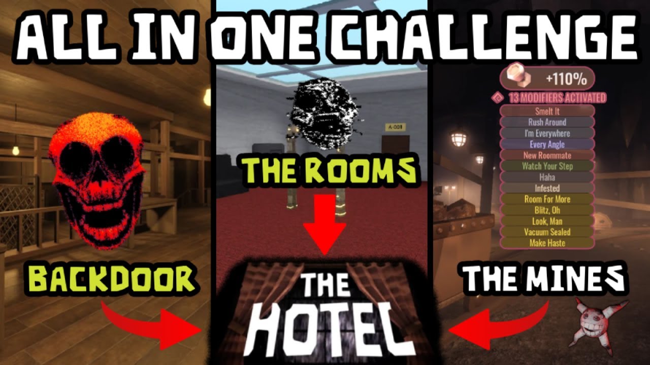 The Hotel with every possible Entity (Hell) - All In One Challenge | Roblox DOORS 