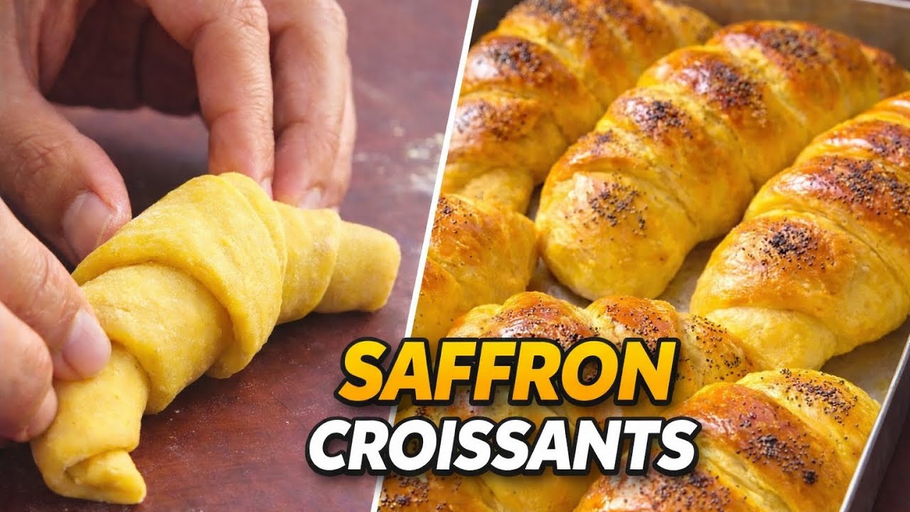 The Secret to Golden Saffron Croissants | Soft & Fluffy