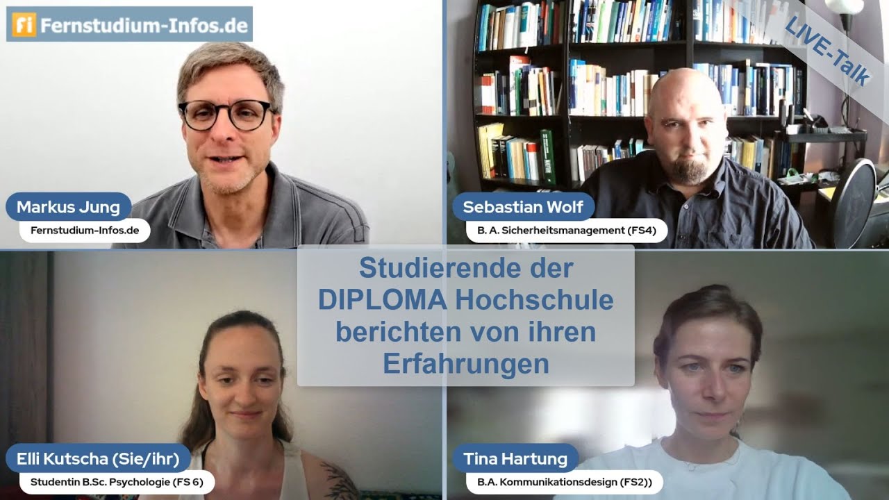 Studierenden-Talk zu den Erfahrungen mit dem Fernstudium an der DIPLOMA Hochschule