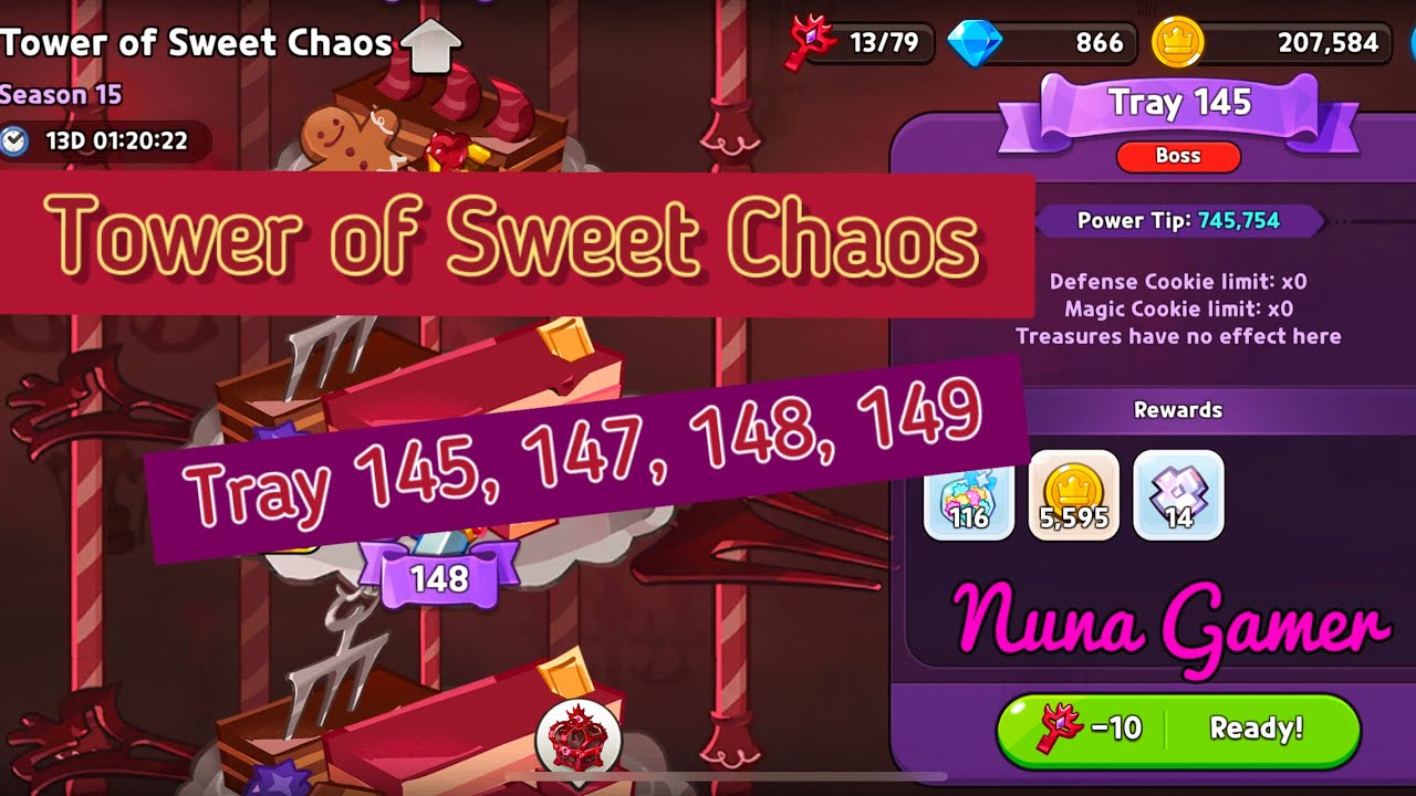 TOWER OF SWEET CHAOS TRAY 145, 147, 148, 149 | Cookie Run: Kingdom guides