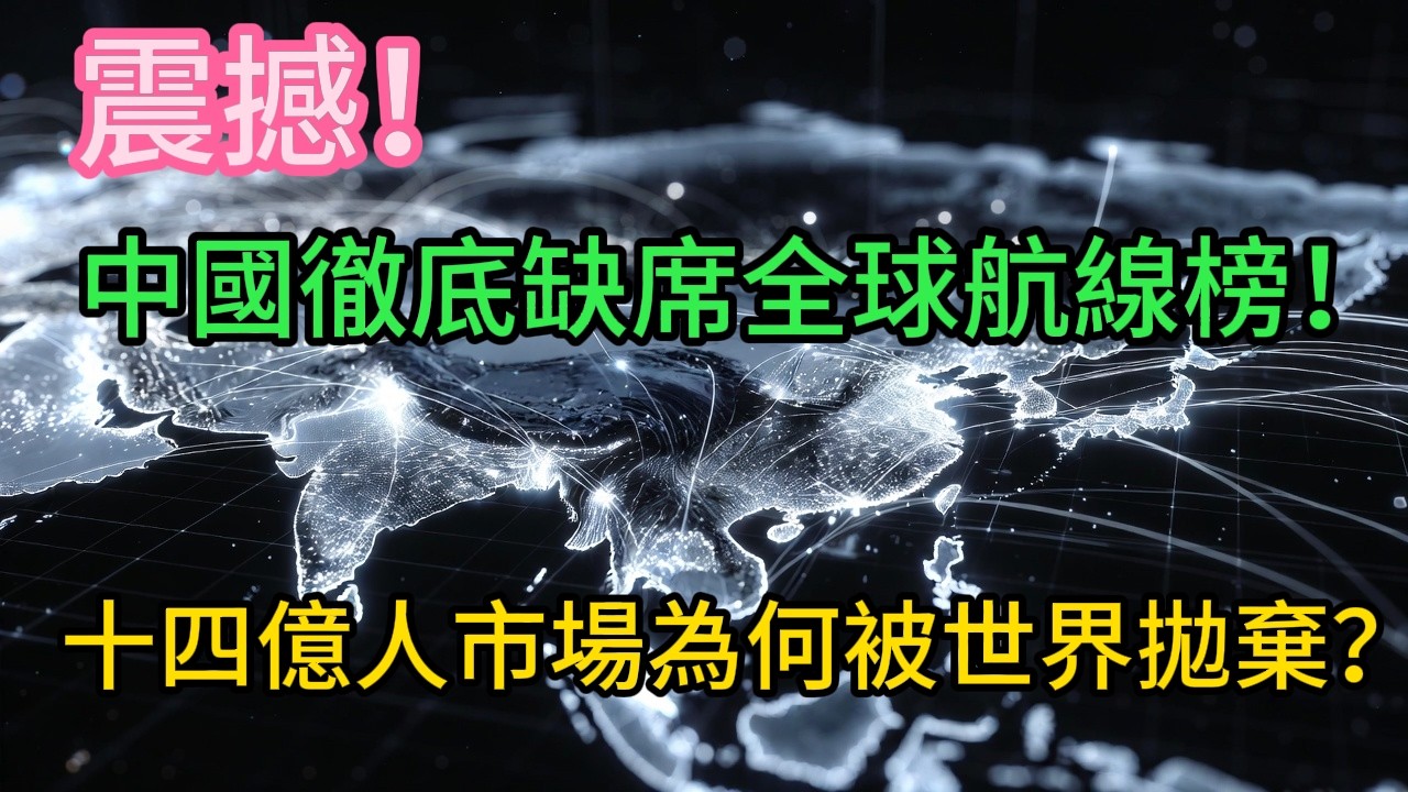 震撼！中國徹底缺席全球航線榜！十四億人市場為何被世界拋棄？免簽救不了空蕩機場！全球前32條航線零中國，這數據太殘酷！
