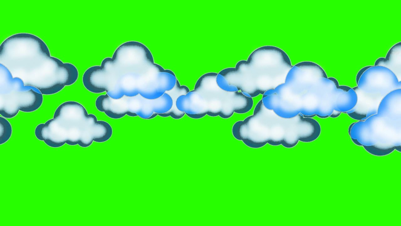 cartoon cloud animation green screen free stock footage