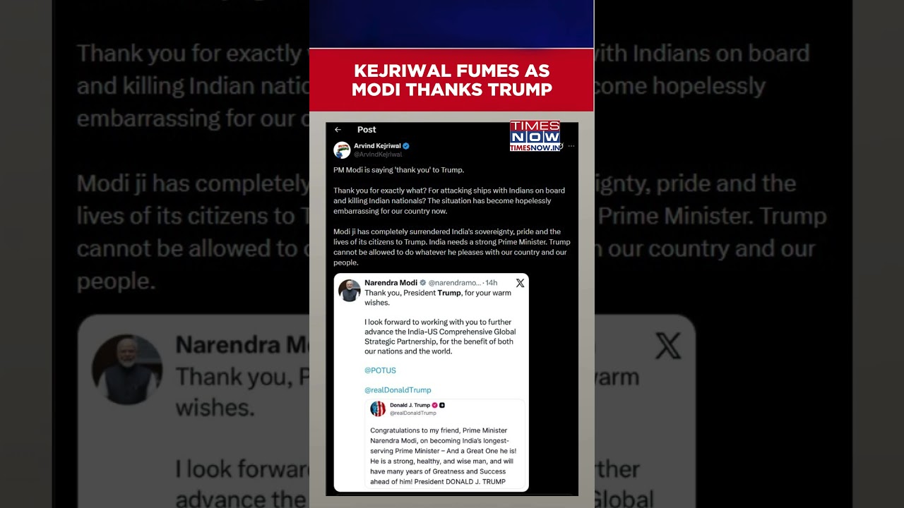Modi Thanks Trump: Arvind Kejriwal Lashes Out At Indian PM, Alleges 'Complete Surrender' #shorts