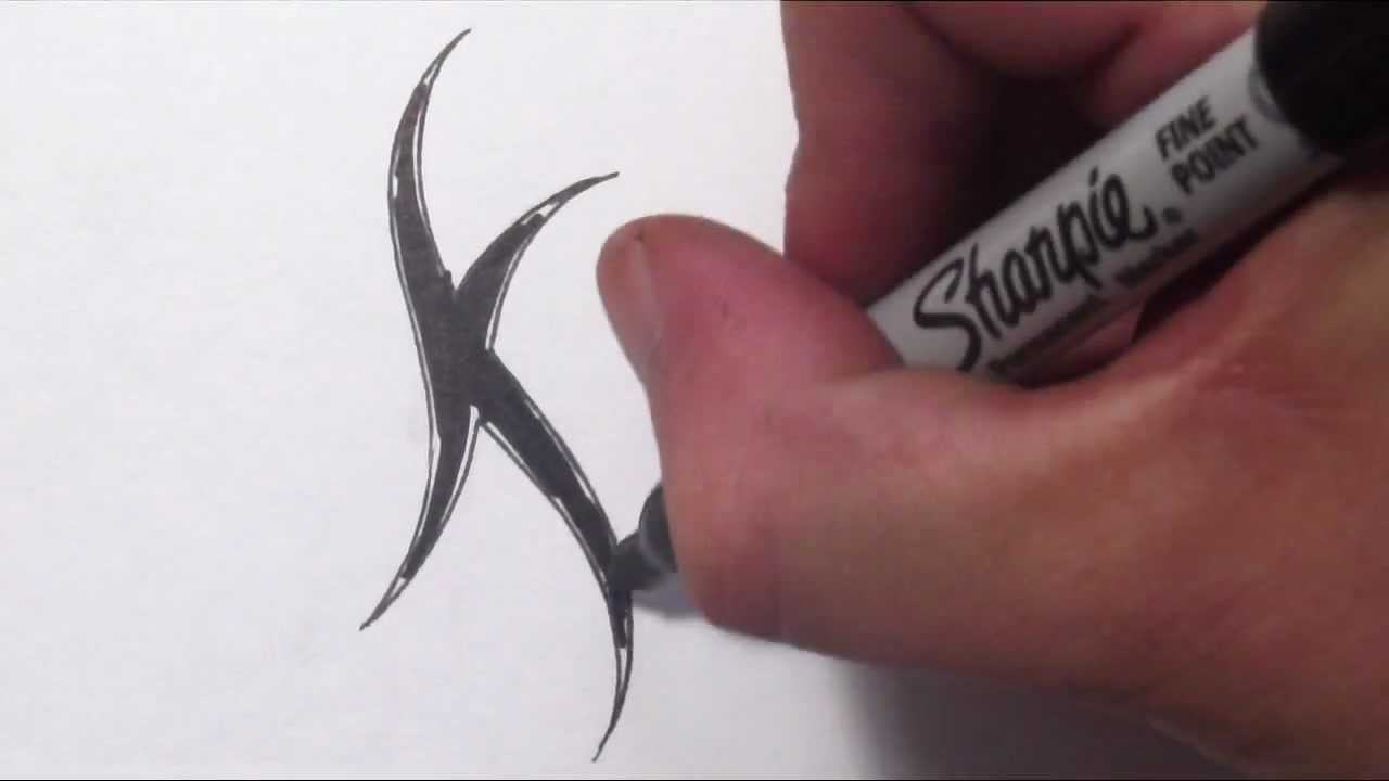 How To Draw a Simple Tribal Letter K