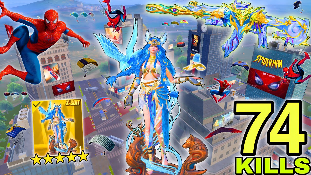wow!🔥MY NEW SEASON SPIDERMAN MODE KILL RECORD😍FROST DRUVAEN X-SUIT | Pubg Mobile