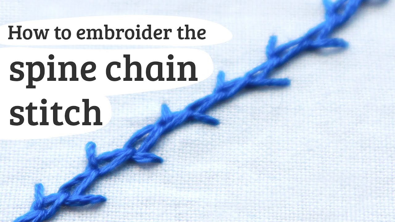 spine chain stitch - embroidery stitch 98