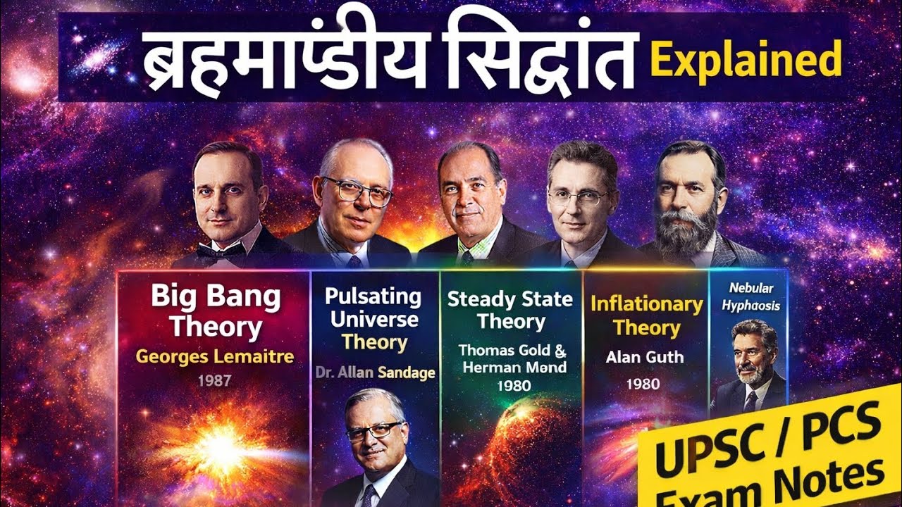 🔹 “Cosmology Explained in Hindi | Big Bang to Inflation Theory | UPSC/PCS Notes