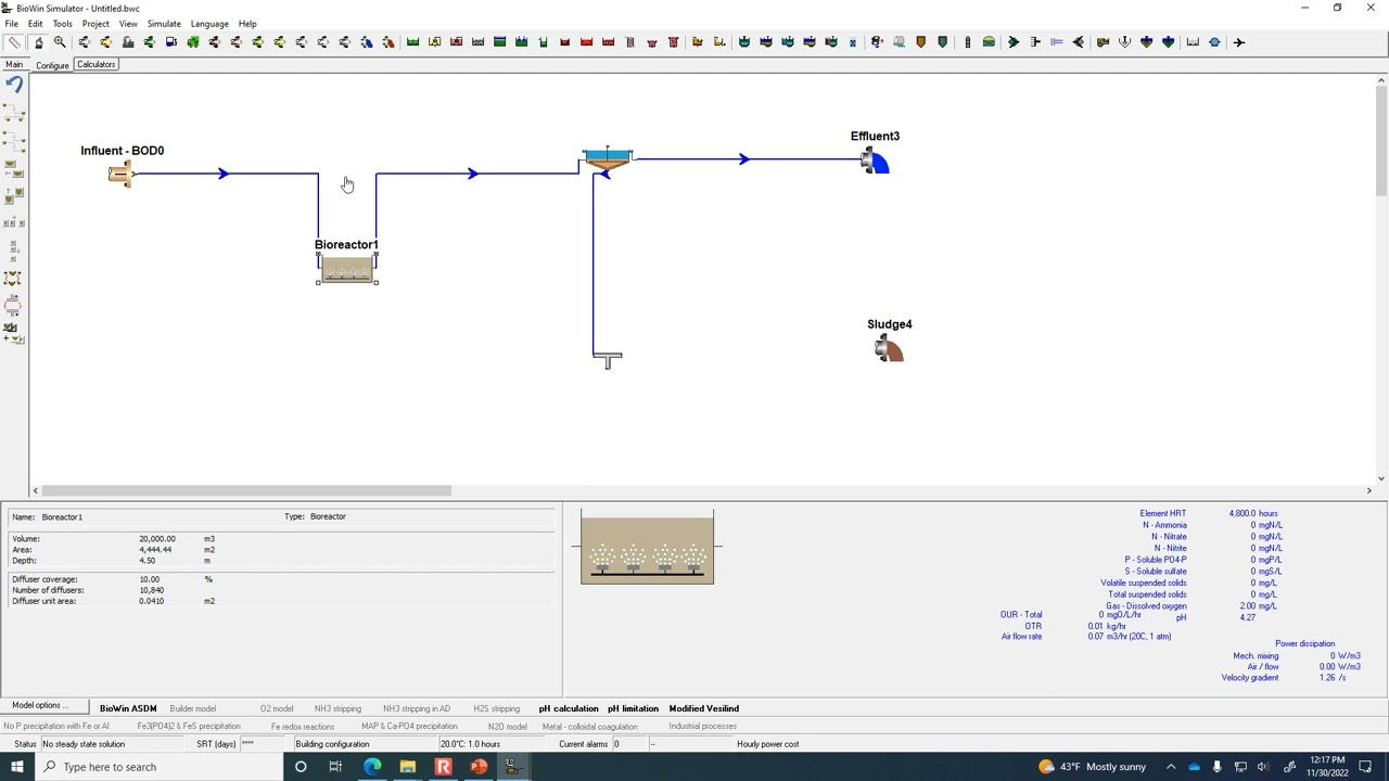 BioWin wastewater treatment simulation software, pt. 1 - CE 434, Class 39 (30 Nov 2022)
