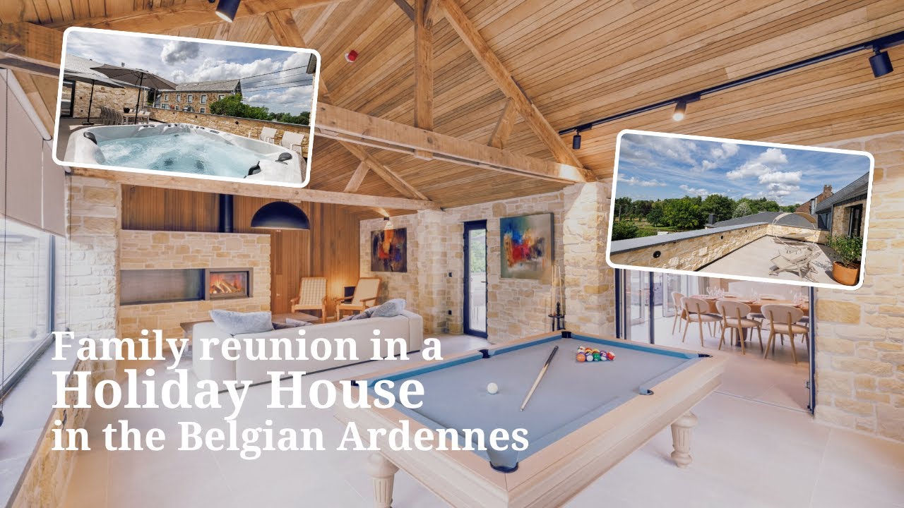 Modern Group Holiday Home in Nassogne: Jacuzzi, Billiards & Gourmet Dining Next Door