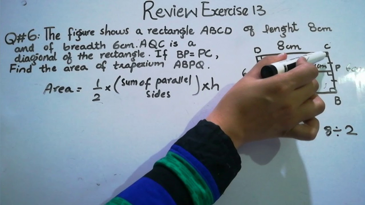 Area of trapezium,Review Ex#13, Q#6 in Hindi/Urdu-Oxford New Syllabus Mathematics(D1)