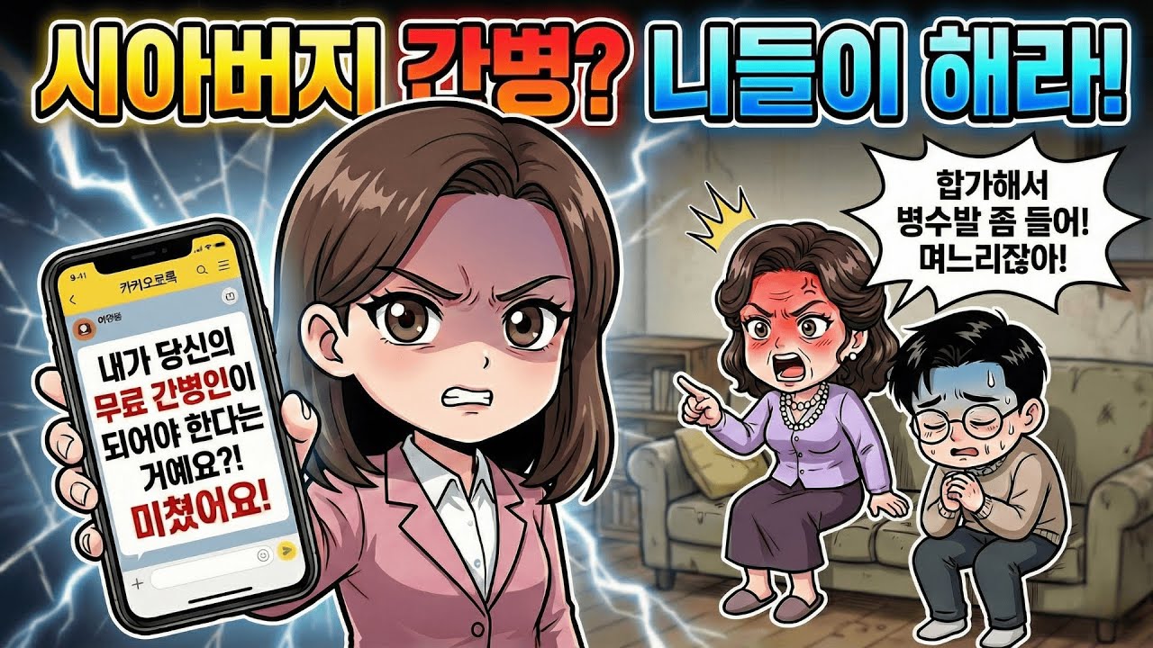 친정엄마 모시자는 건 거절하더니, 시아버지 쓰러지니 '간병인' 취급? 미친 시댁과 남편 손절했습니다 (사이다) 영상툰ㅣ썰툰ㅣ사연툰