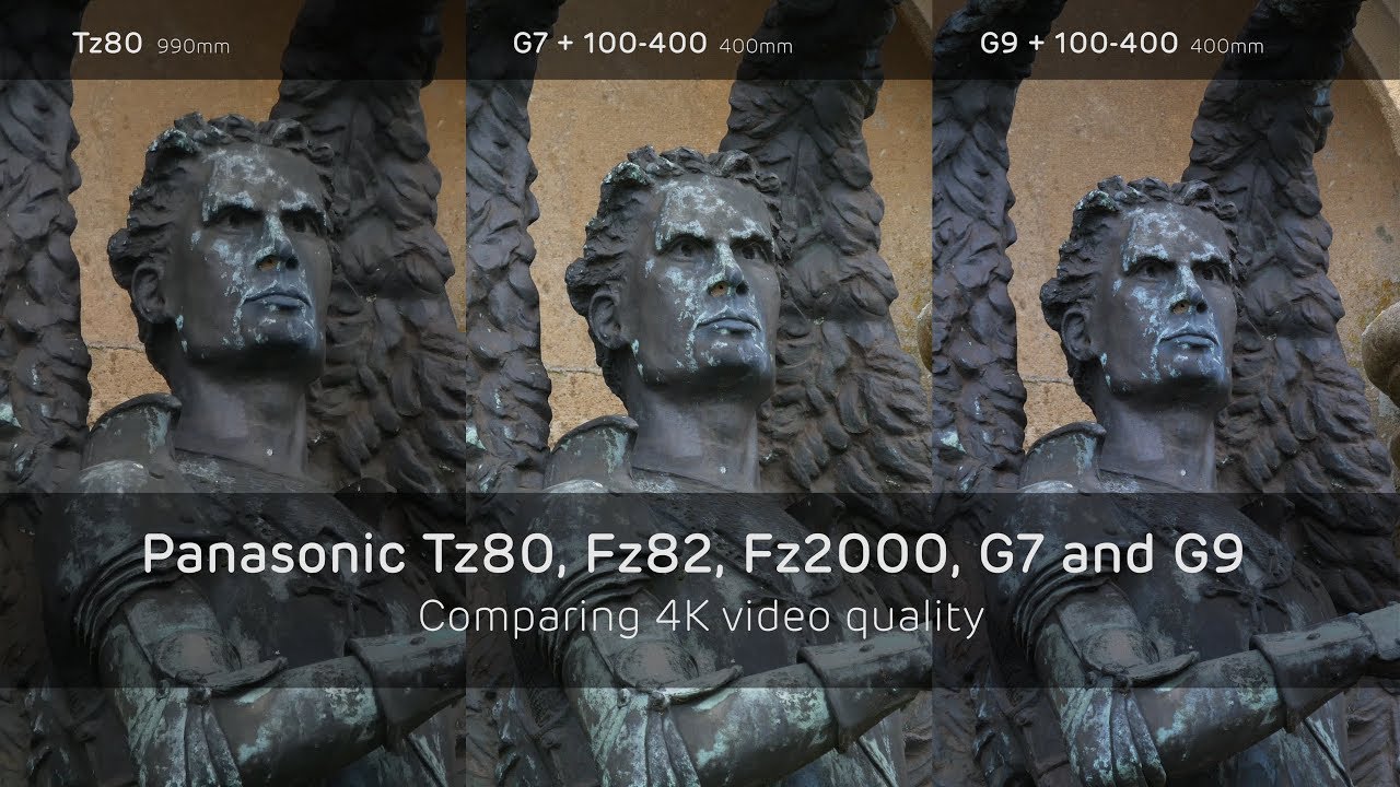 Side-by-side 4k video test. Comparing the Panasonic G9, G7, Fz2000, Fz82 and Tz80