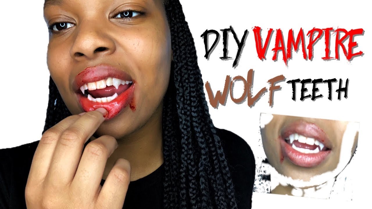 DIY VAMPIRE/WOLF FALSE TEETH SFX TUTORIAL | DENVERALIS