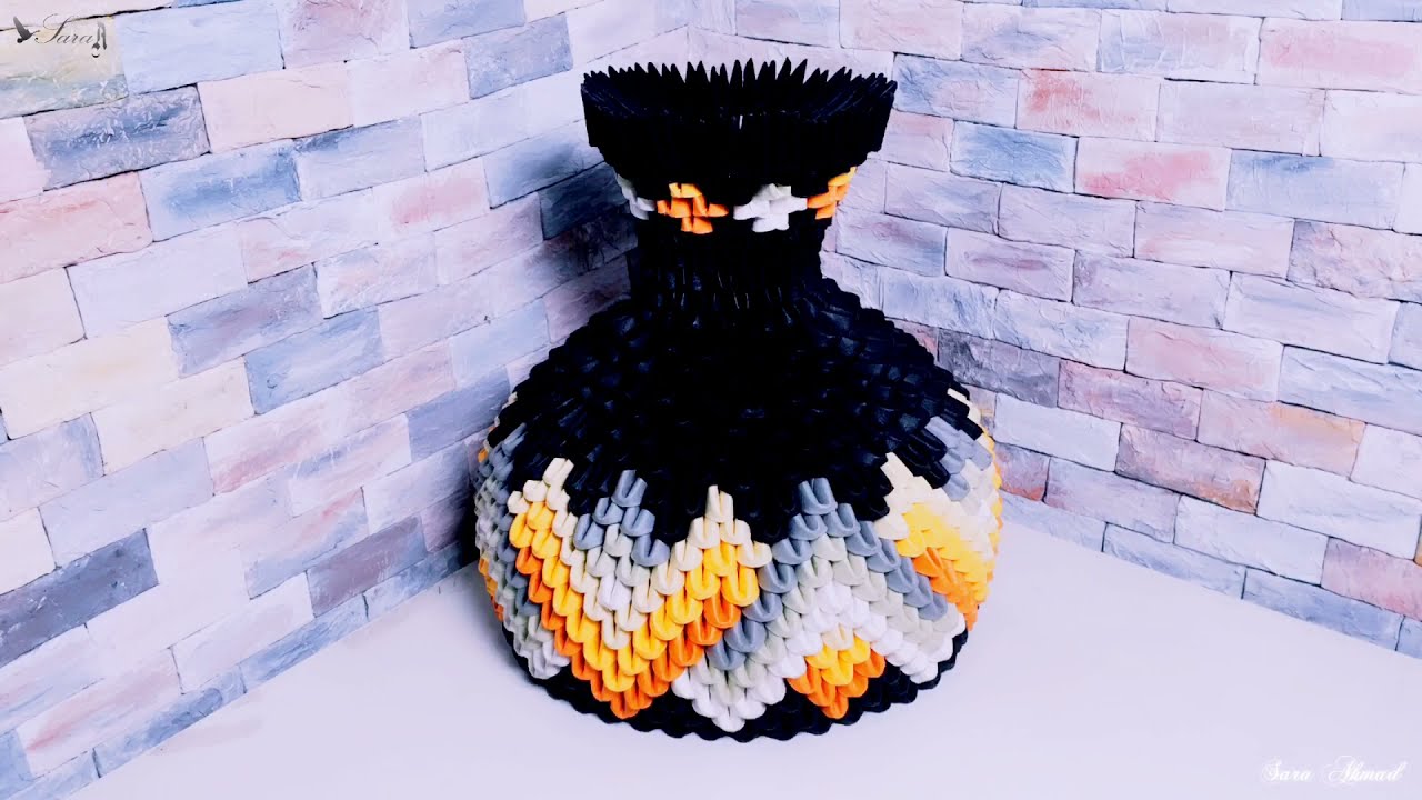 How to make 3d origami Vase 104