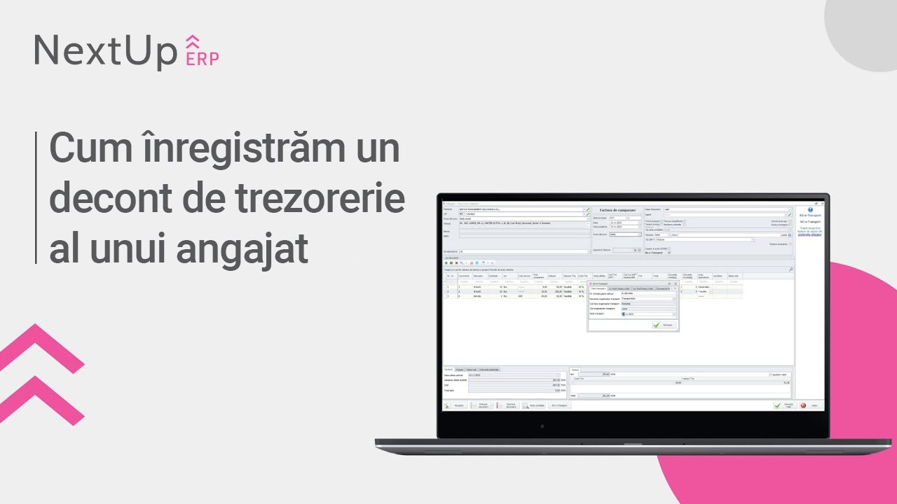 Tutorial - Cum &icirc;nregistrăm un decont de trezorerie al unui angajat (NextUp ERP)
