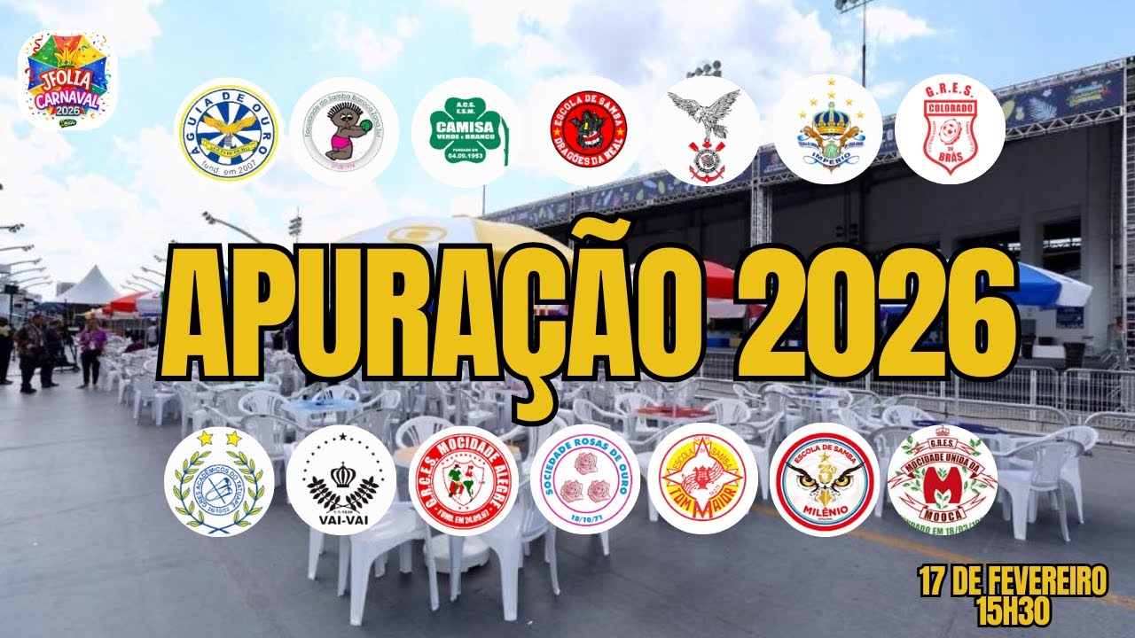 APURAÇÃO DAS NOTAS DAS ESCOLAS DE SAMBA DO GRUPO ESPECIAL DE SÃO PAULO - NOTAS NA TELA 15H30