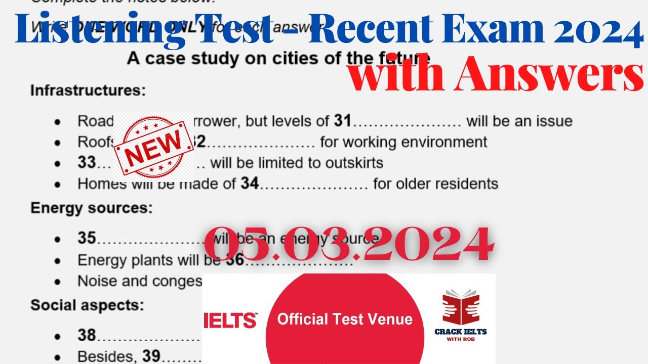 IELTS Listening Actual Test 2024 with Answers | 05.03.2024