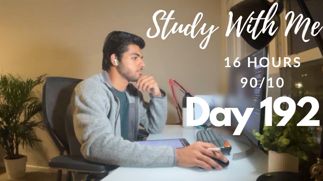 16 Hour Live Study With Me|Medical Student| 90/10 Pomodoro| Rain Sounds🌧️|Day 192