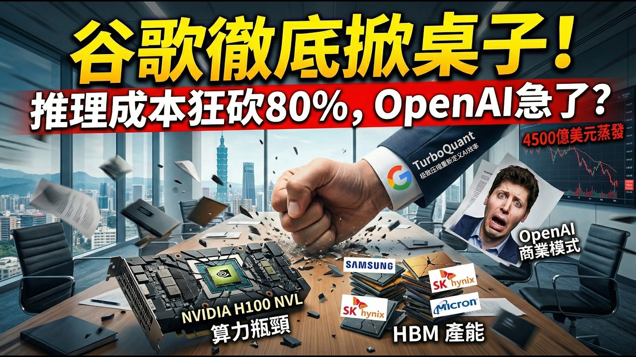 OpenAI危險了！Google祭出「Turboquant」黑科技，AI推理成本狂降80% 🚀 徹底終結記憶斷層！