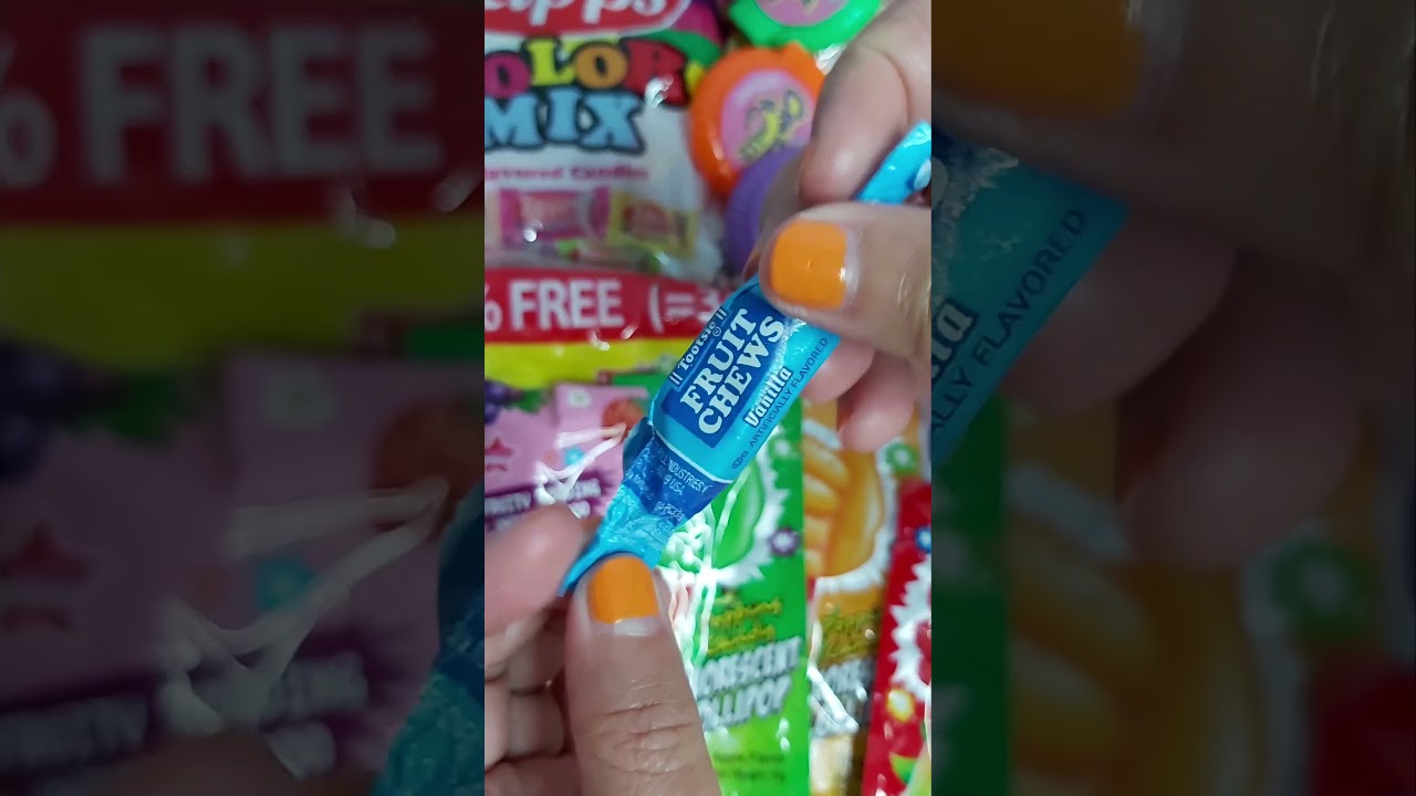 Candy Opening Tootsie Fruit Chews Vanilla Fruit Roll, more chocolates, mouth watering video #shorts