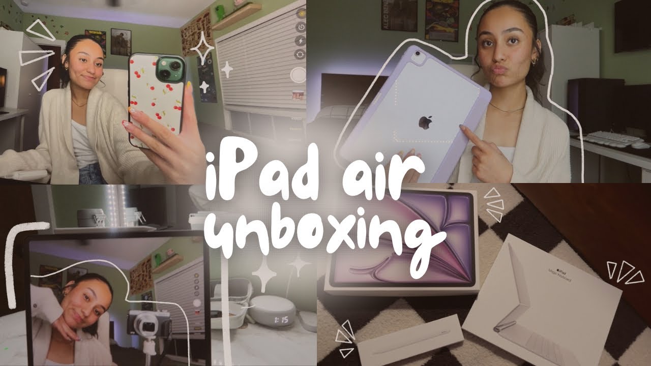 New iPad Air M2 13” 2024 (purple) unboxing & review 💜 | Apple Pen + Magic Keyboard