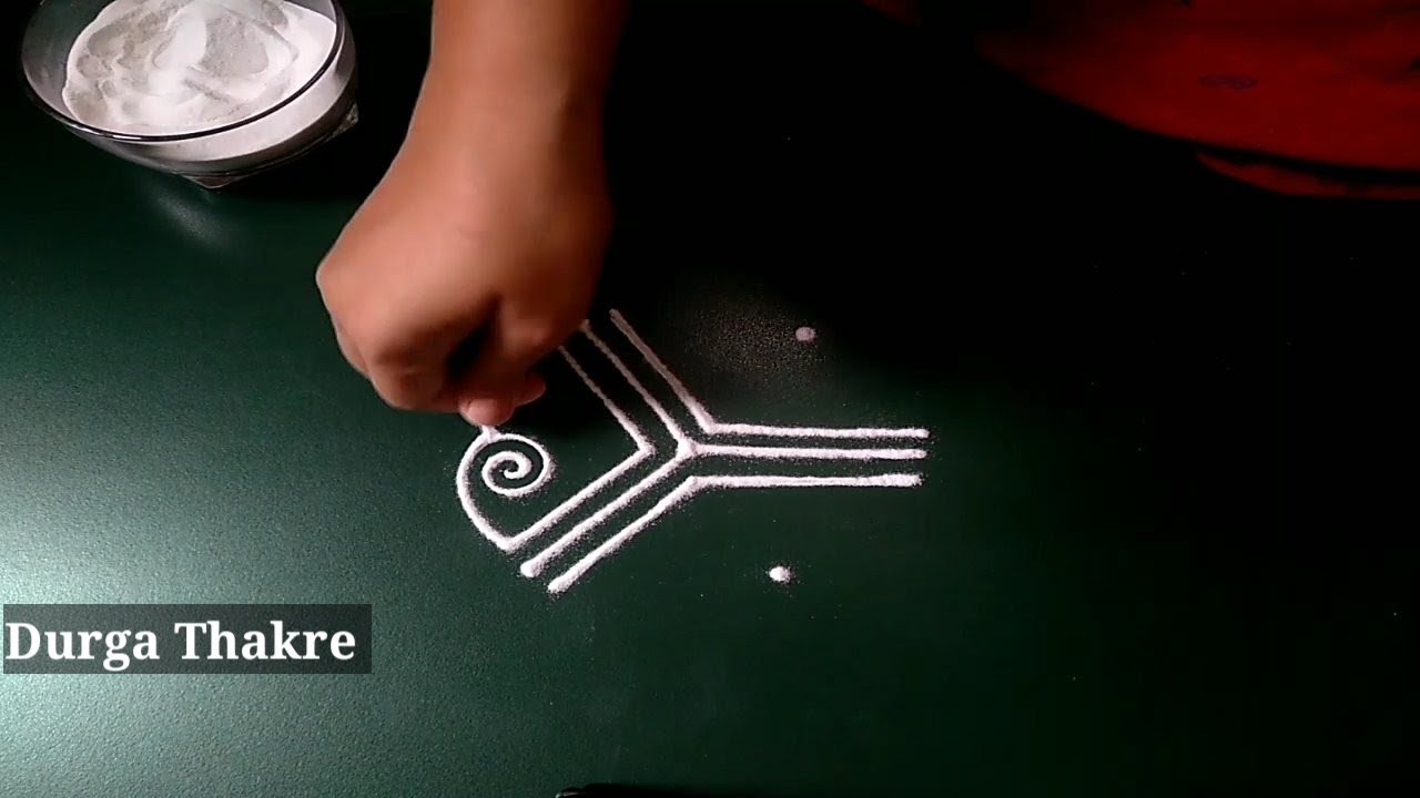 unique 3&times;2 dots simple rangoli designs easy cute | daily kolams for beginners | best muggulu latest