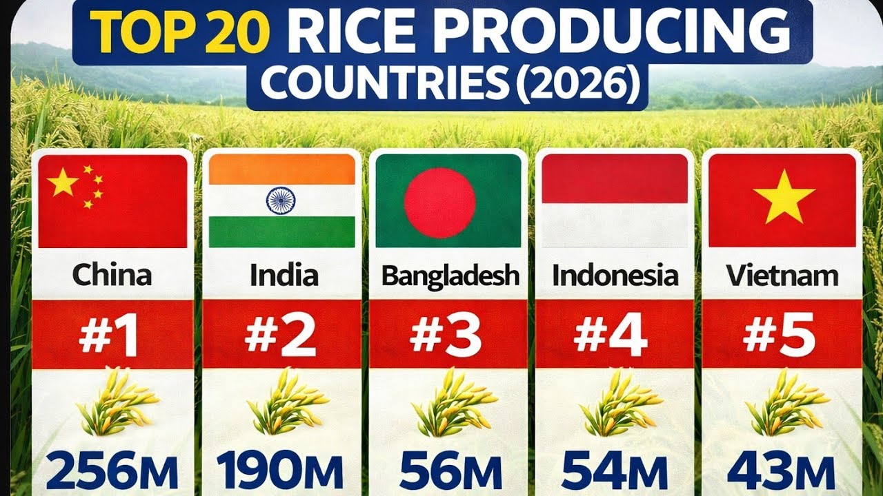 World&rsquo;s Largest Rice Producers 2026 &ndash; Top 20 Countries Ranked!