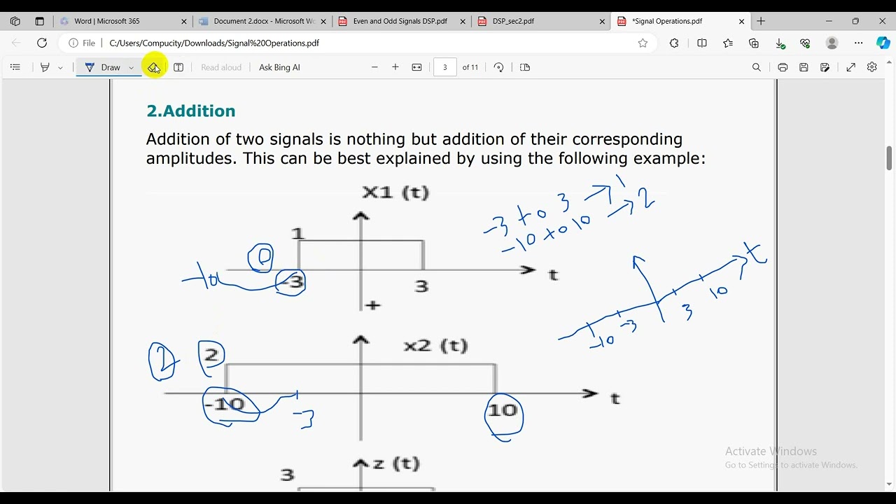 sec 2 - Signal operations - Amplitude scaling and addition