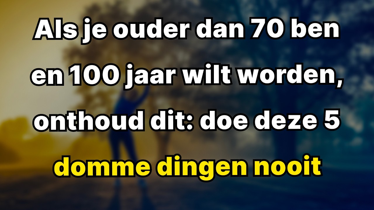Als je ouder bent dan 70 en 100 jaar wilt worden, doe deze 5 dingen nooit – ze verkorten je leven