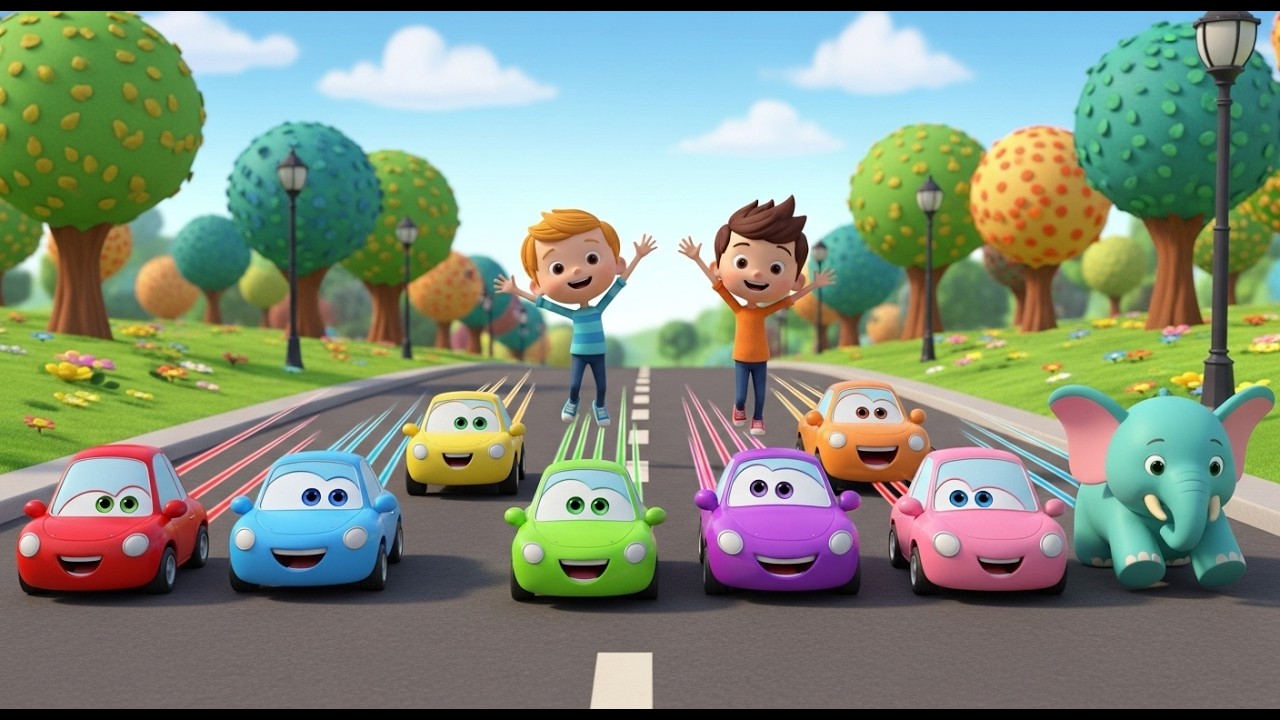 Seven Little Toy Cars Vroom Vroom Vroom 🚗 | Nursery Rhymes for Kids & Baby Songs