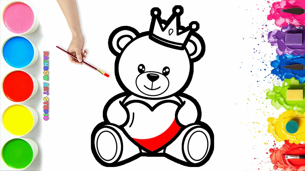 🧸❤️ How To Draw a Teddy Bear Hugging a Big Heart | Easy Step By Step Tutorial #64