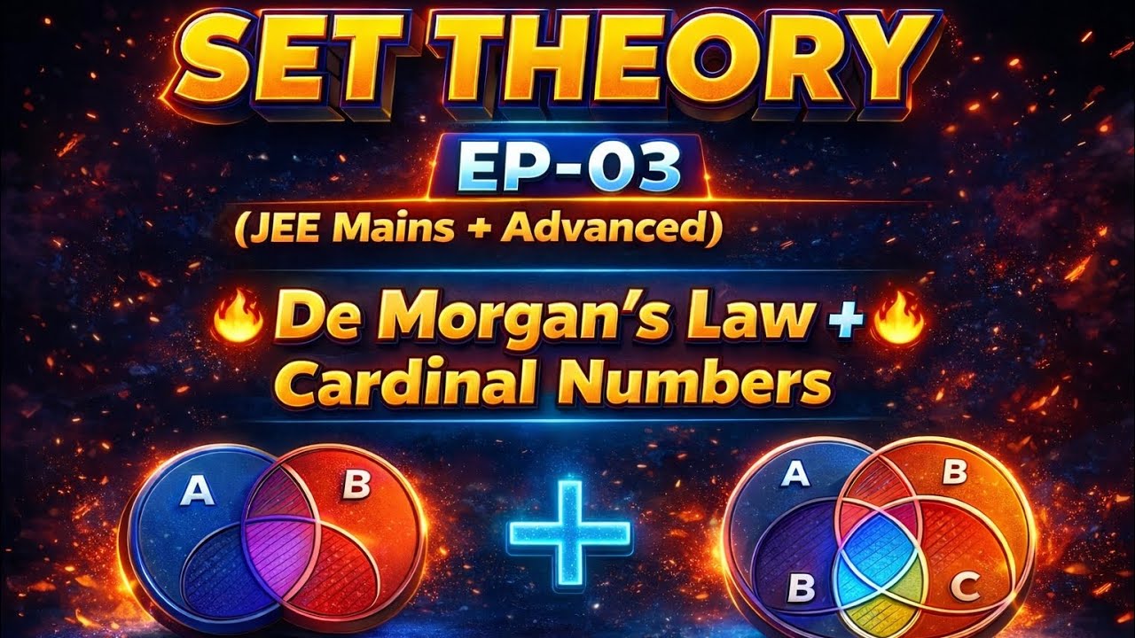 Set Theory EP-03 | De Morgan’s Law + Cardinal Numbers | JEE Maths