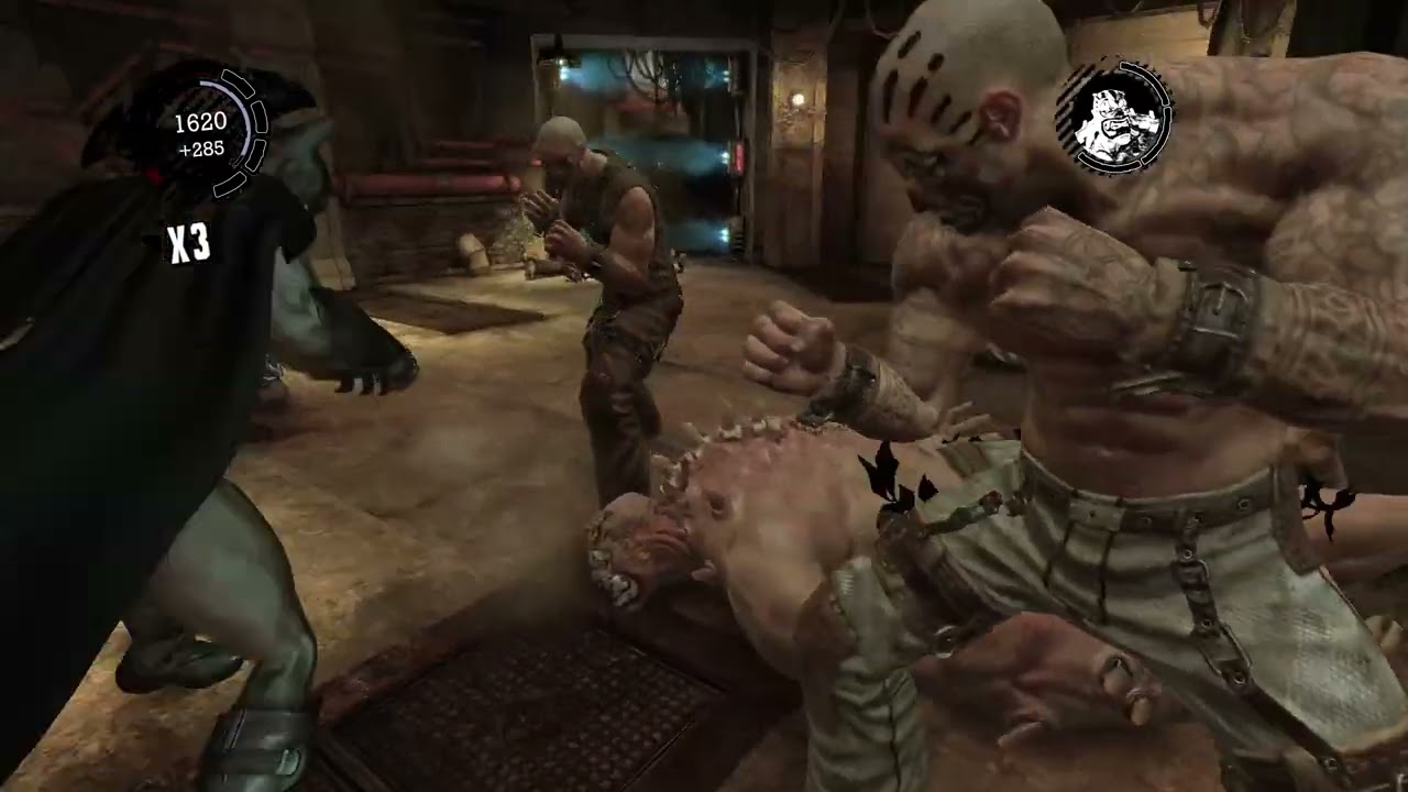 Titan enhanced thugs fight in Pressure Control Junction | Batman Arkham Asylum 2009