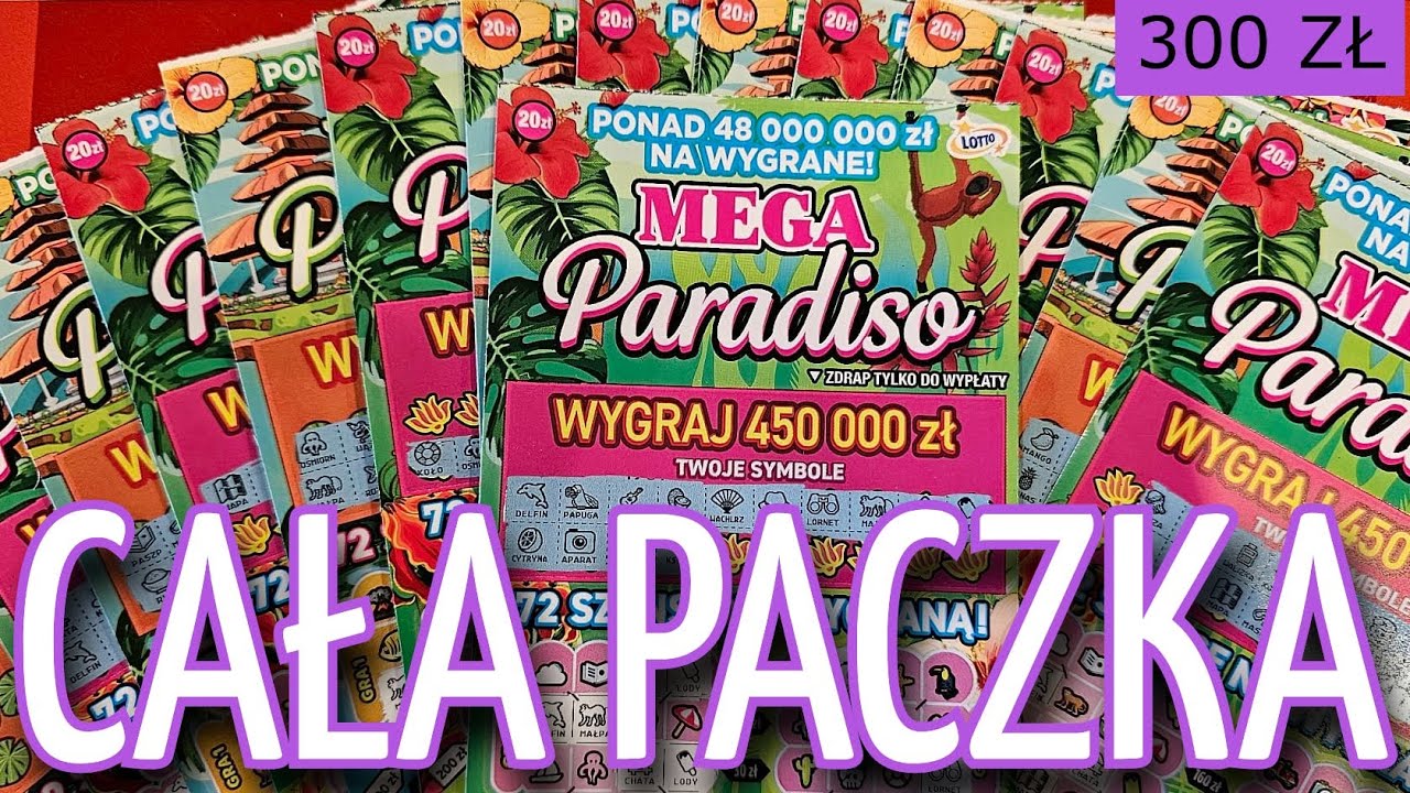 Cała paczka zdrapki MEGA PARADISO 🌴 Wkład 300 zł!🔥 Emocji nie zabrakło 🤩 #zdrapki #lotto #scratch 
