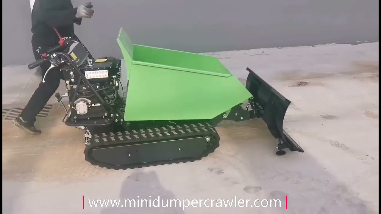 gasoline crawler loader 500kg mini track dumper with snow shovel #minidumper #dumper