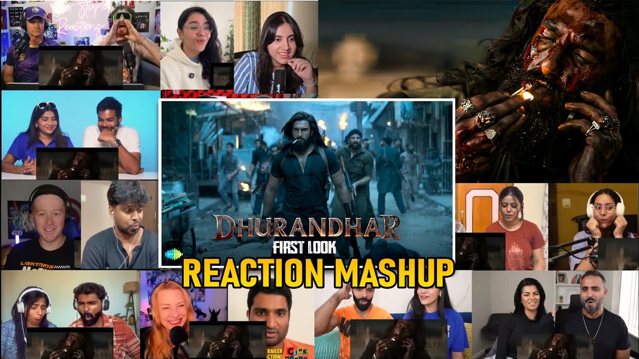 Dhurandhar First Look -Teaser REACTION MASH UP | Ranveer Singh