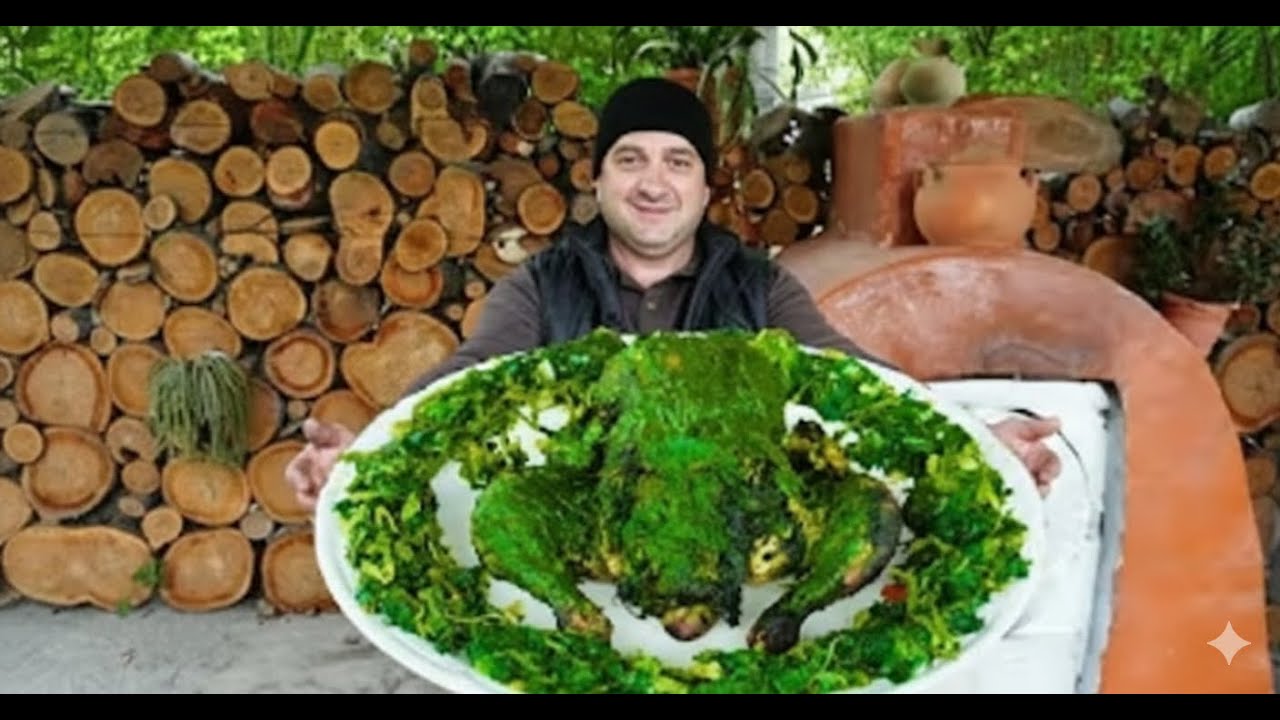 Yabanı Bitkilərlə Bişən Yaşıl Toyuq | Kənd Üsulu 🌿