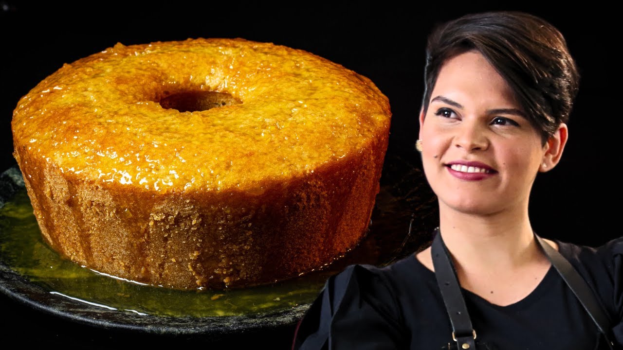 BOLO DE LARANJA COM CALDA DE LARANJA POR CIMA SUPER FOFINHO E ÚMIDO - Receita fácil Kim Confeitaria