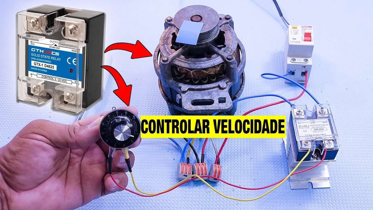 Como controlar Velocidade de Partida de Motor NOMOFÁSICO de Maquina de Lavar