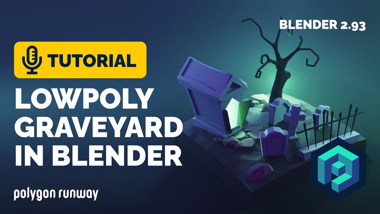 Полное руководство по созданию низкополигонального кладбища с освещением в Blender 2.93 | Polygon...