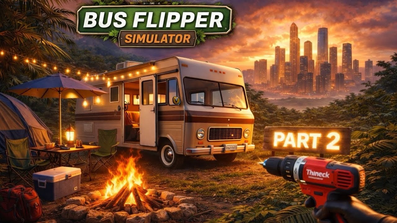 I TURNED A BROKEN BUS INTO A DREAM CAMPING HOME | BUS FLIPPER SIMULATOR PART - 2